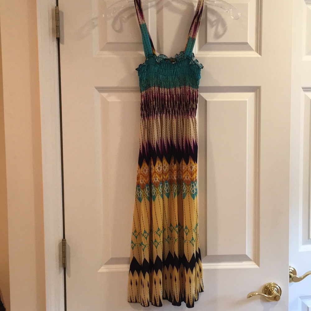 Bright multi-color Sundress with Stretchy Top